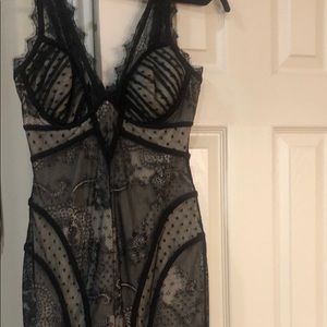 BEBE Sexy  Black Overlay Dress